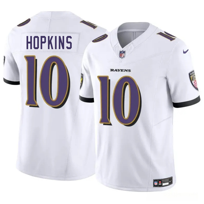 Youth White Baltimore Ravens #10 DeAndre Hopkins 2025 F.U.S.E Vapor Limited Football Jersey